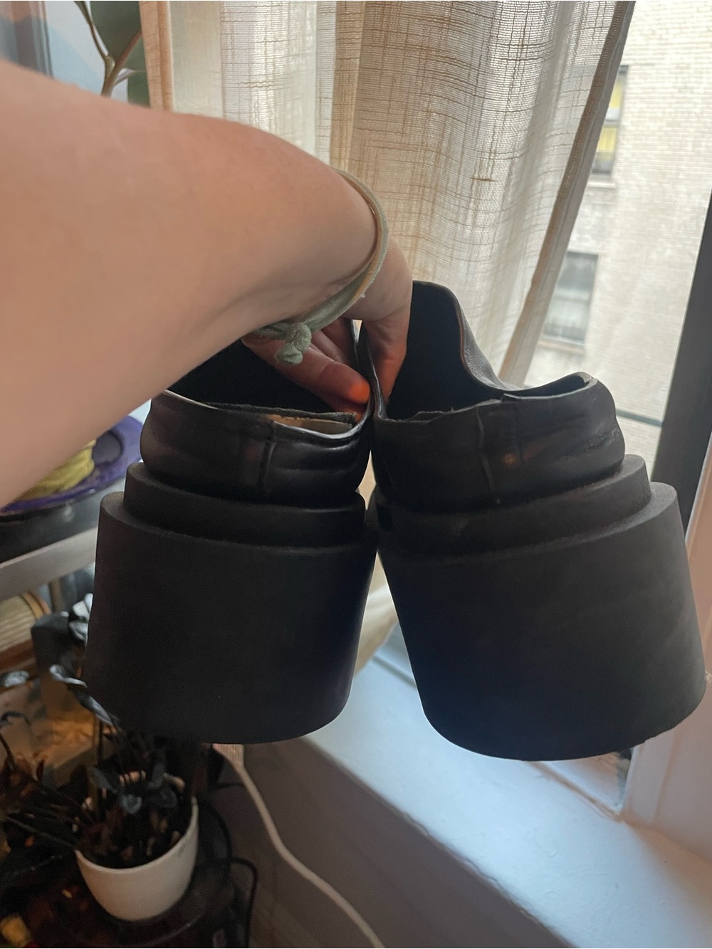 Rick Owens Bogun Platform Mule - Leather Slip Ons - Picture 2 of 7